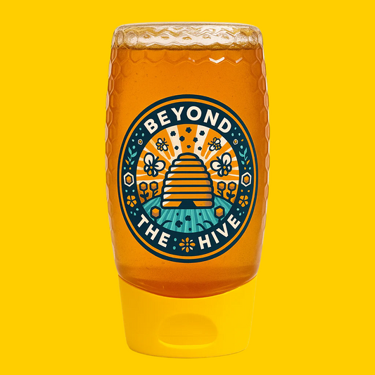 500ml squeeze Tumbler with 'Beyond the Hive' design on a yellow background